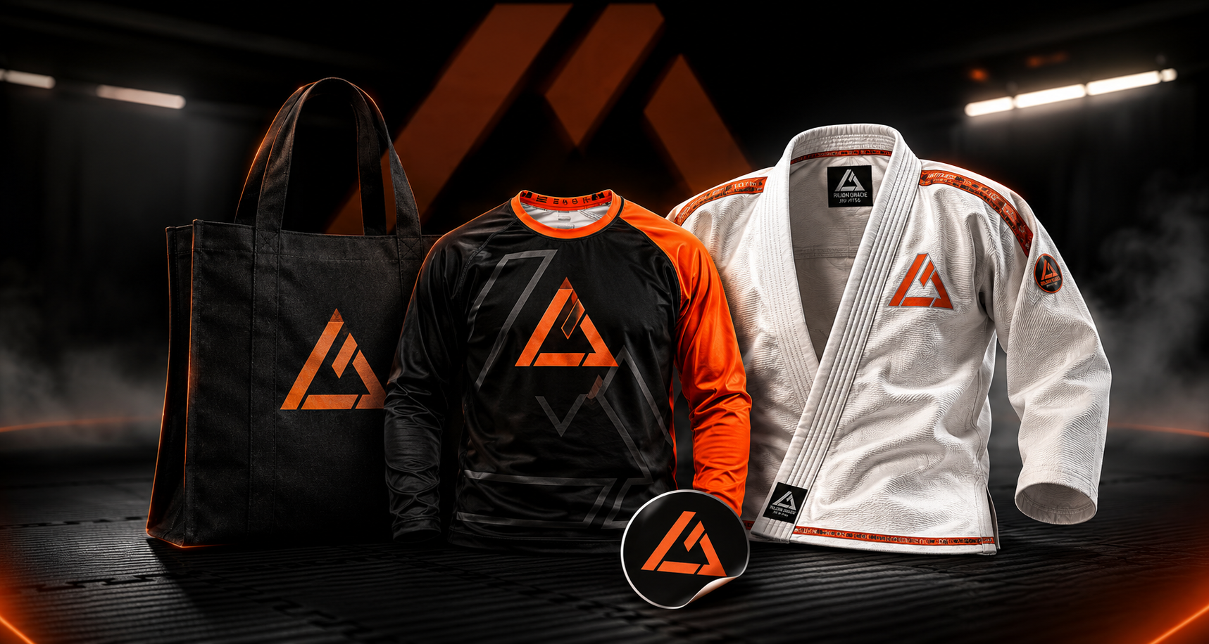 Rilion Gracie back-to-school gear kit — gi, rashguard, tote bag and sticker